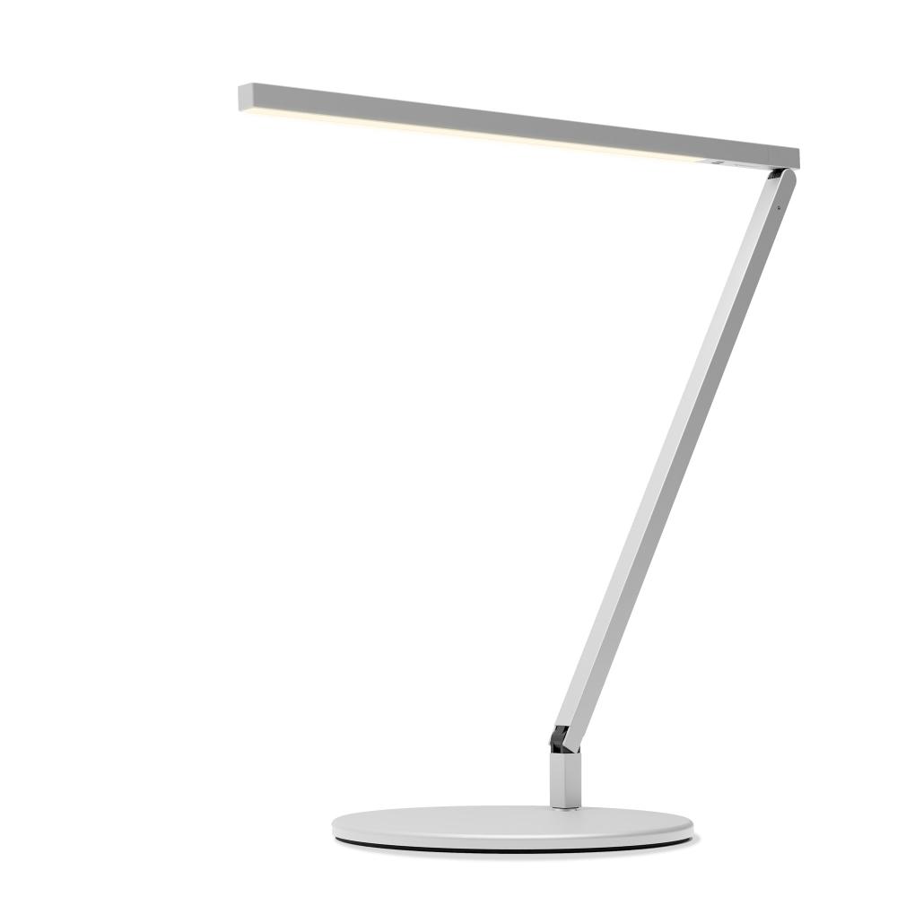 Z-Bar Solo PRO LED Desk Lamp Gen 4 (Silver) with Desk Base