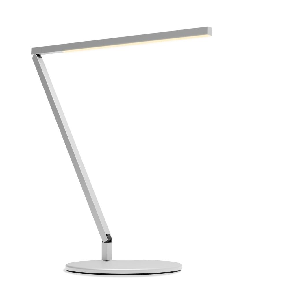 Z-Bar Solo Desk Lamp Gen 4 (Warm Light; Silver) with Desk Base