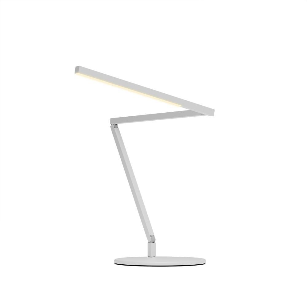 Z-Bar Mini Desk Lamp Gen 4 (Warm Light; Matte White) with Desk Base