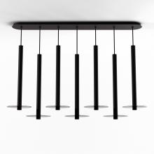 Koncept Inc CMP-L7-S-24-MTB+GDGY9 - Combi Pendant 24" Linear 7 Combo Matte Black with Matte Black Canopy