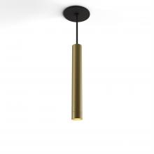 Koncept Inc CMP-S1-S-12-BRS - Combi Pendant 12" Single Unit Brass with Matte Black Canopy, Suspension / Flush Mount 2-in-1