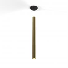 Koncept Inc CMP-S1-S-24-BRS - Combi Pendant 24" Single Unit Brass with Matte Black Canopy, Suspension / Flush Mount 2-in-1