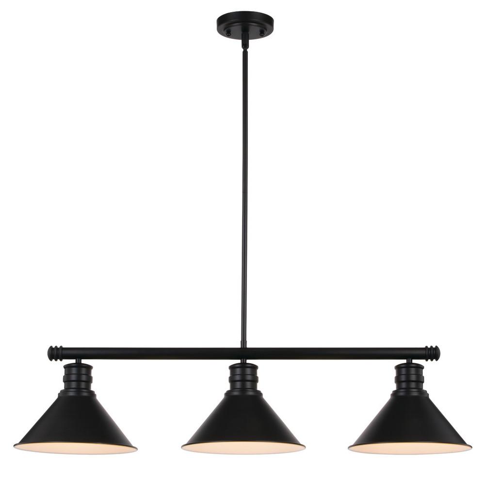 Akron 35.75-in. 3 Light Linear Chandelier Oil Rubbed Bronze and Matte White