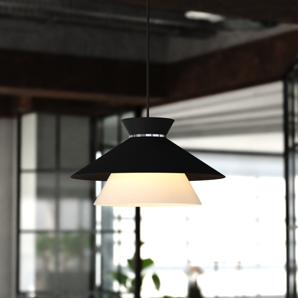 Loomis 15-in. 1 Light Pendant Matte Black