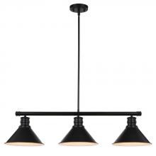 Vaxcel International H0269 - Akron 35.75-in. 3 Light Linear Chandelier Oil Rubbed Bronze and Matte White