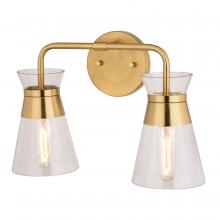 Vaxcel International W0471 - Harper 2 Light Vanity Natural Brass