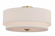 Vaxcel International C0112 - Burnaby 20.5-in Semi Flush Ceiling Light Matte Brass