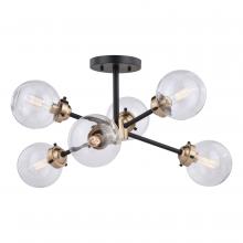 Vaxcel International C0193 - Orbit 25-in Semi Flush Ceiling Light Oil Rubbed Bronze and Muted Brass