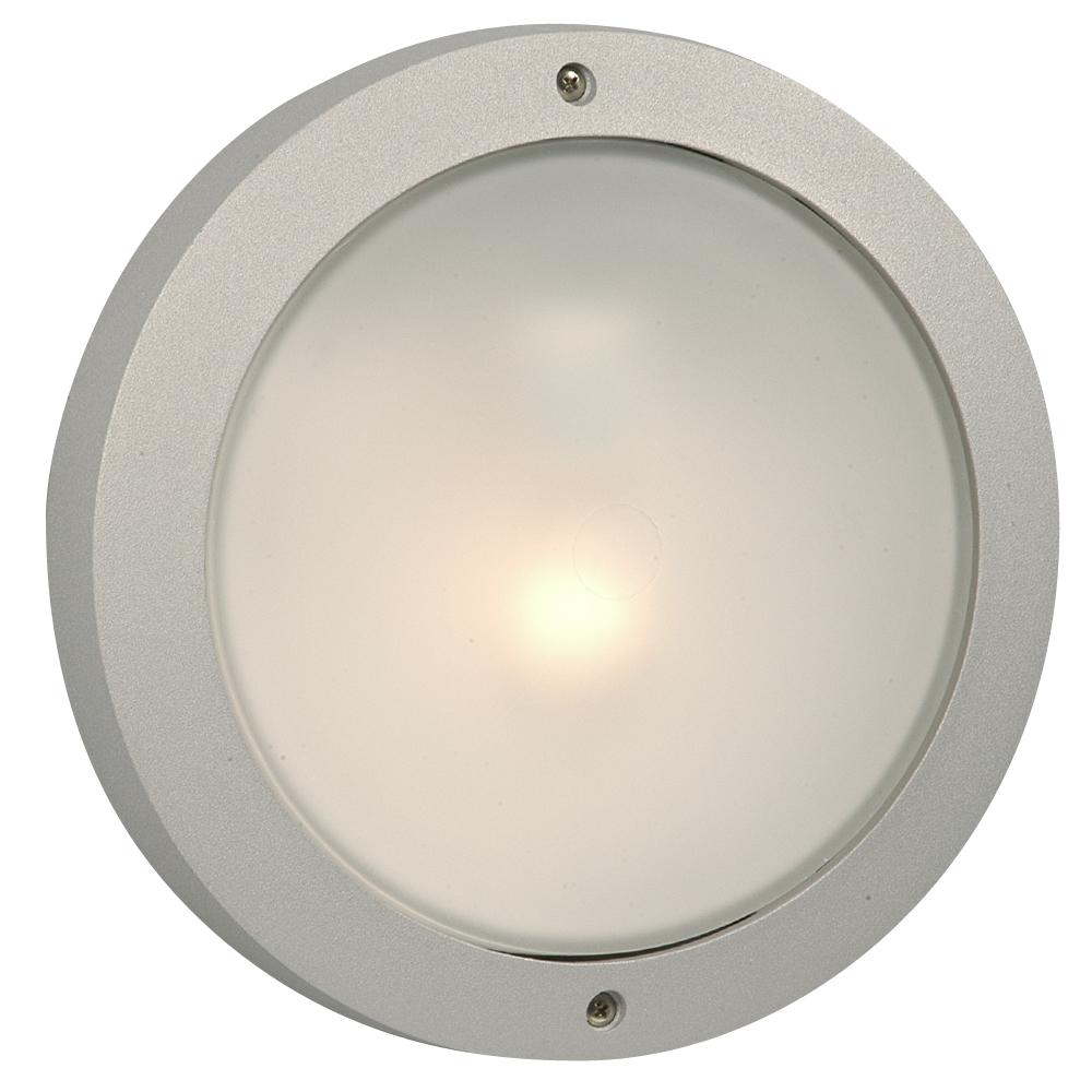 Cast Aluminum Outdoor Marine Light - in Matte Silver finish w/ Frosted Glass