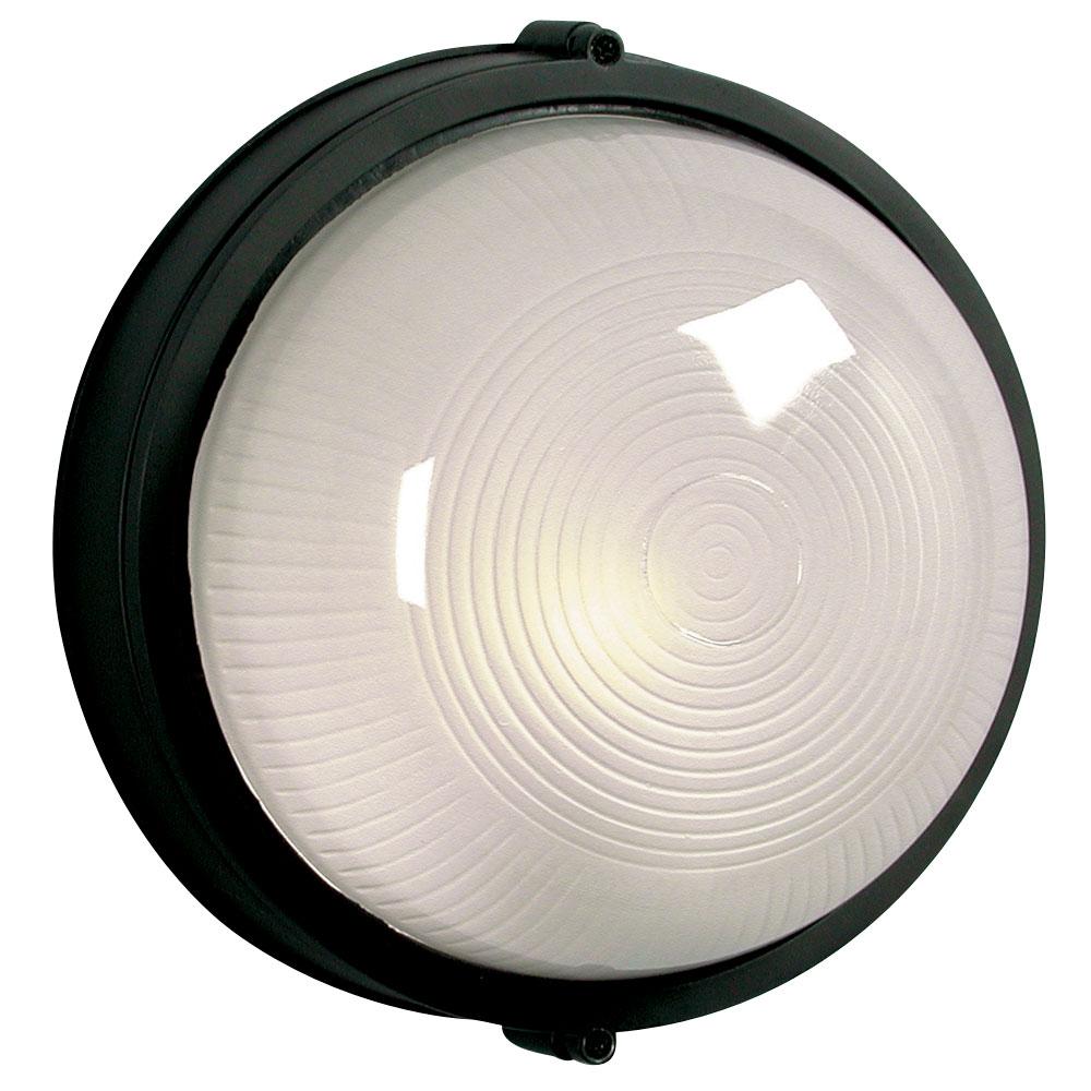 Outdoor Cast Aluminum Marine Light - in Black finish with Frosted Glass (Wall or Ceiling Mount)