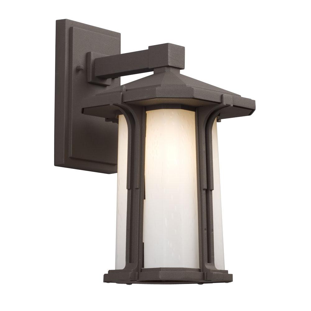 Outdoor Wall Mount Lantern - in Bronze finish with White Glass