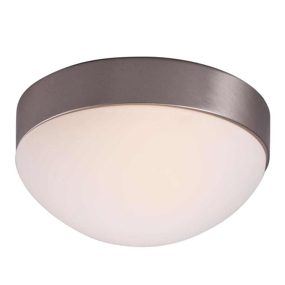 LED Flush Mount Ceiling Light - in Brushed Nickel finish with Satin White Glass