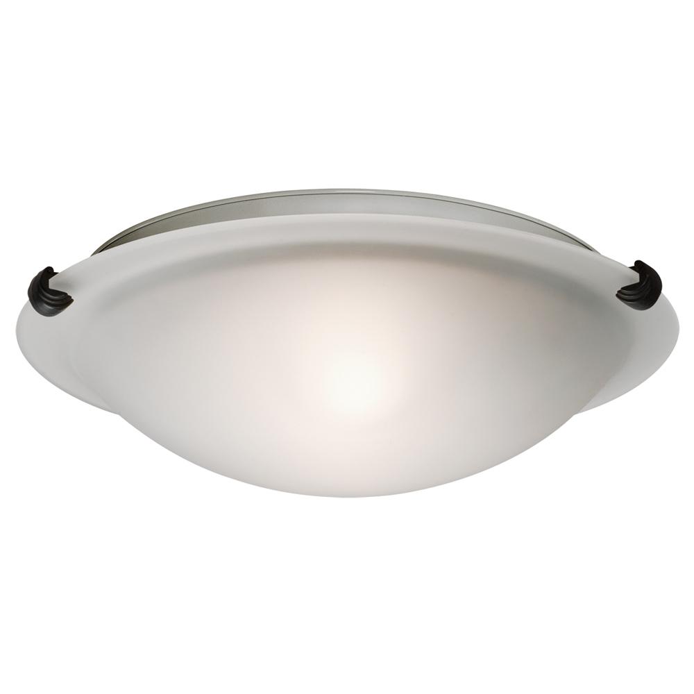 CEIL 12" BK CAST CLIPFROSTED Glass 2X60W