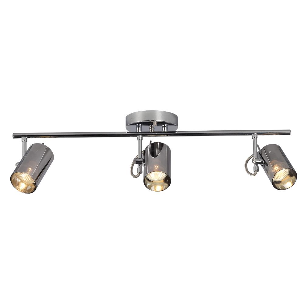 3-Light Track Light - in Polished Chrome finish with Chrome Mirrored Glass