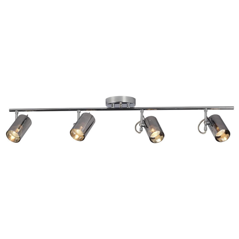 4-Light Track Light - in Polished Chrome finish with Chrome Mirrored Glass