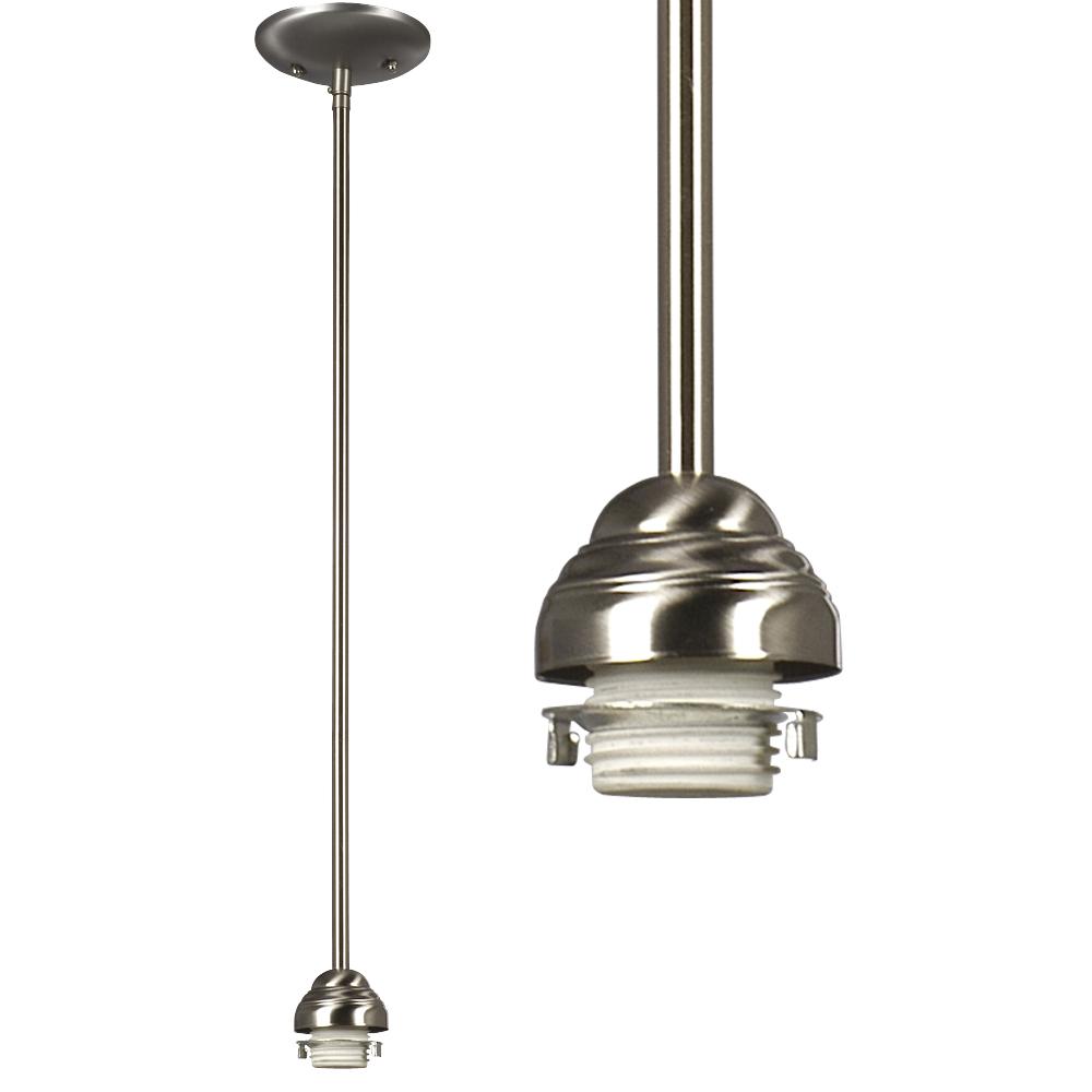 Mini Pendant Holder w/ 6",12",18" Extension Rods -  Brushed Nickel