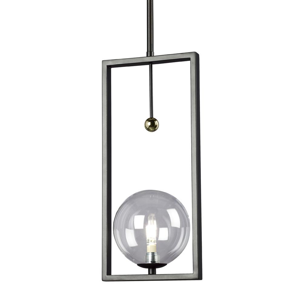 Mini Pendant BK w/6", 12" & 18" Ext. Rods