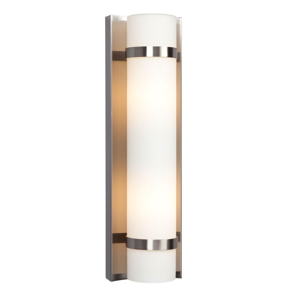 Wall Sconce - in Brushed Nickel finish with Satin White Glass (Suitable for Indoor Use Only)
