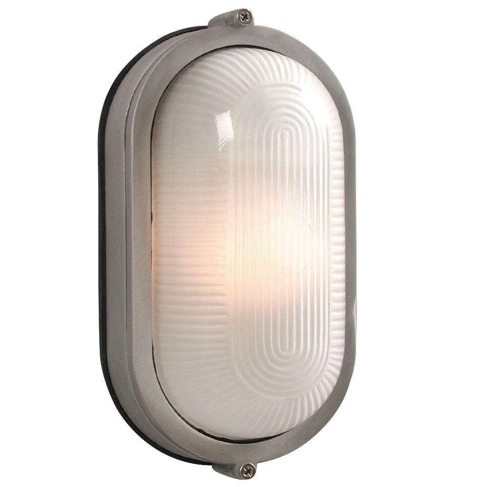 Outdoor Cast Aluminum Marine Light - in Satin Aluminum finish with Frosted Glass (Wall or Ceiling Mo