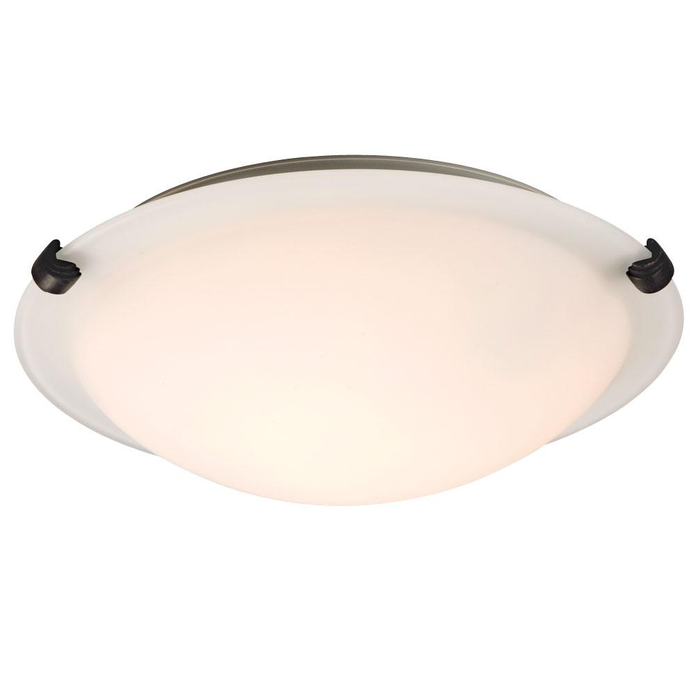 Flush Mount Ceiling Light - in Oil Rubbed Bronze finish with White Glass