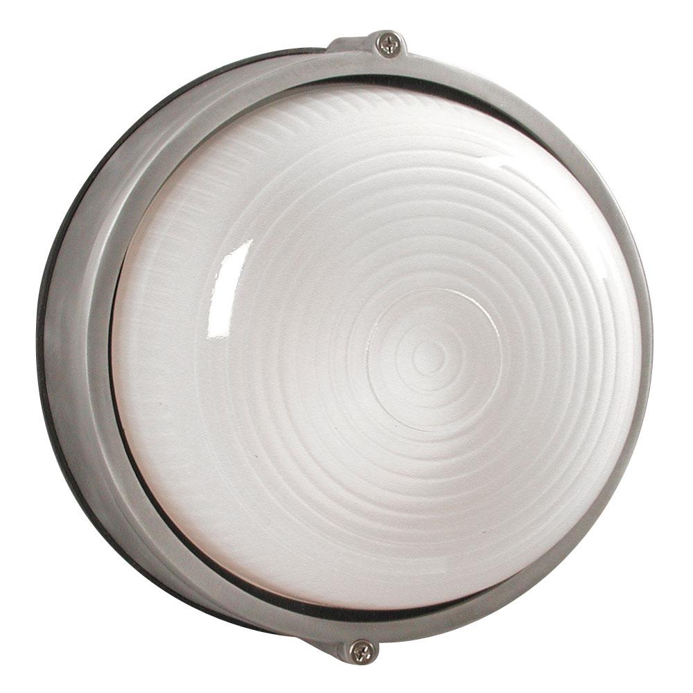 LED Outdoor Cast Aluminum Marine Light - in Satin Aluminum finish with Frosted Glass (Wall or Ceilin