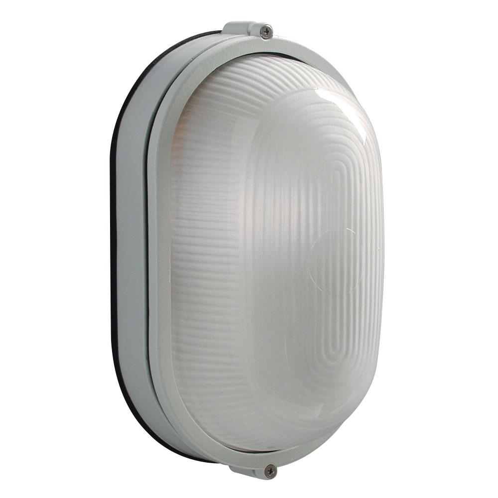 LED Outdoor Cast Aluminum Marine Light - in White finish with Frosted Glass (Wall or Ceiling Mount)