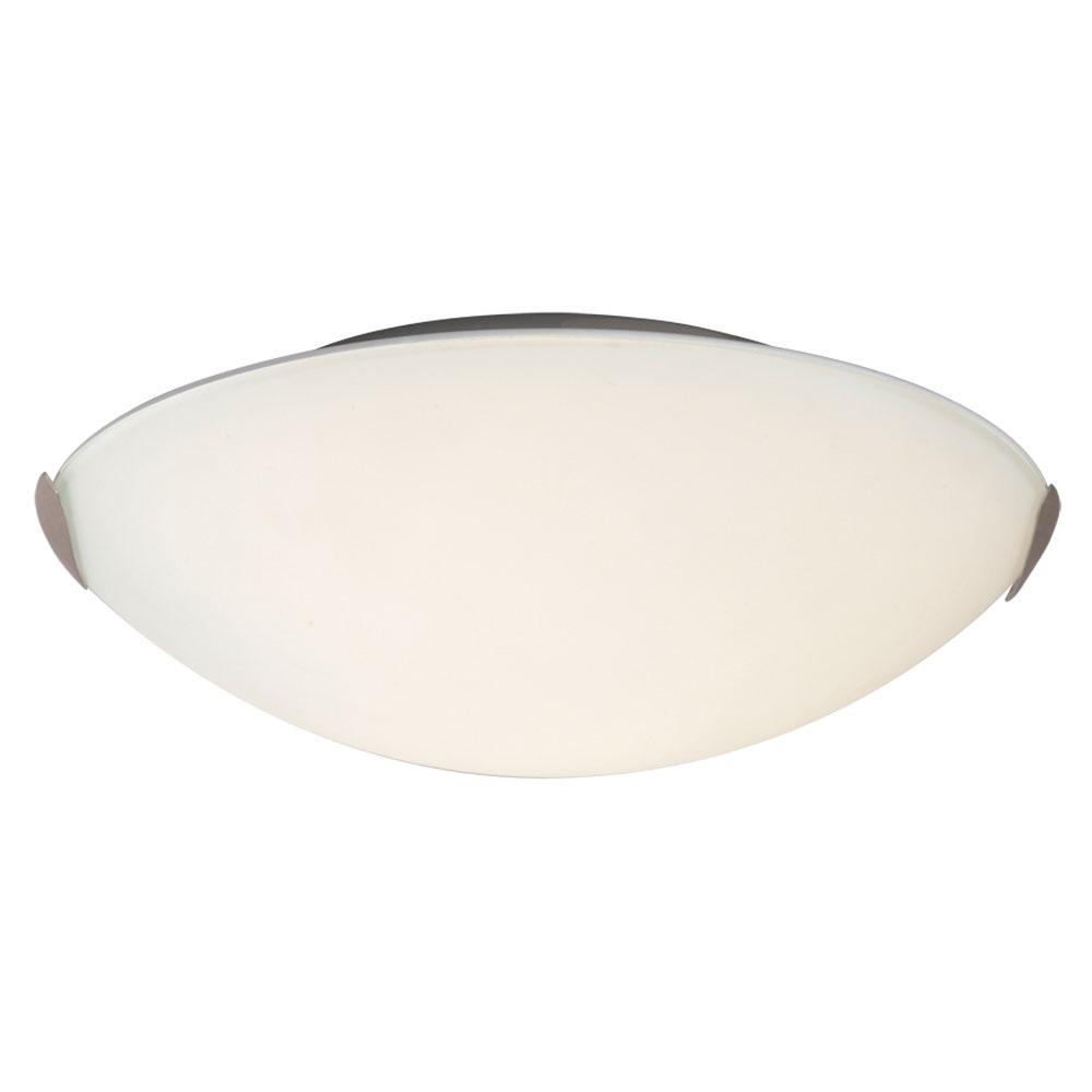 LED Flush Mount Ceiling Light - in Brushed Nickel finish with Satin White Glass