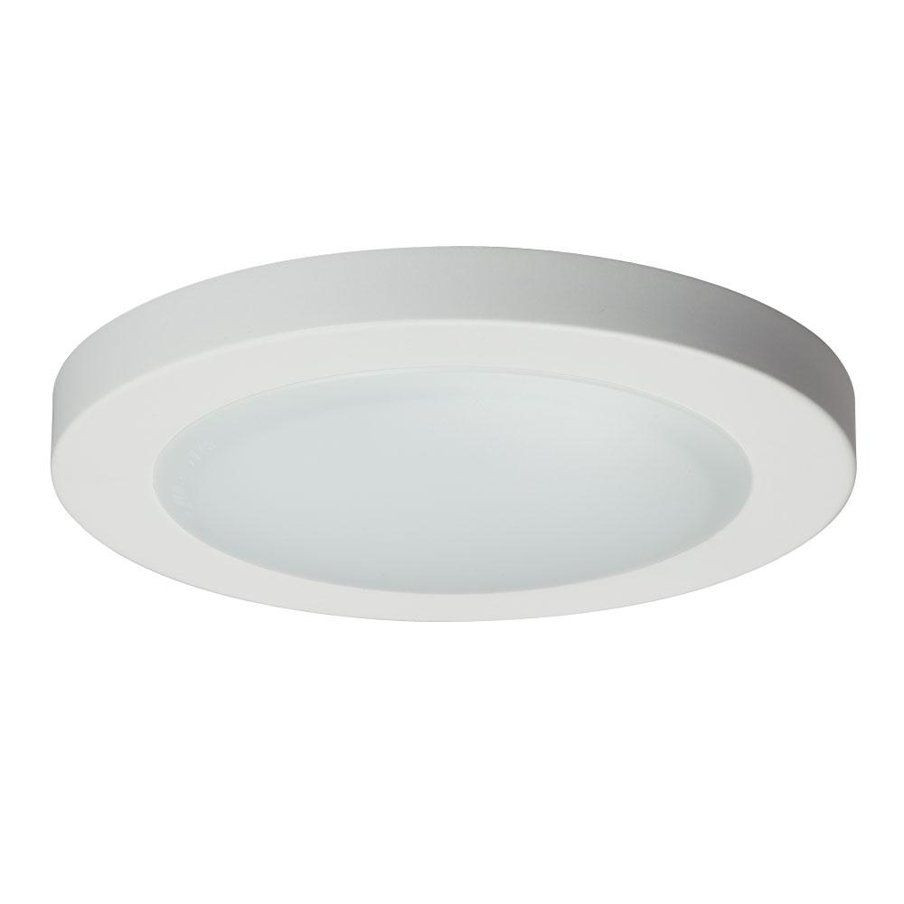 7.5" LED Slimline Surface Mount - in White finish with Polycarbonate Lens (AC LED, Dimmable, 300