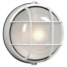 Galaxy Lighting 305011WH 132EB - Outdoor Cast Aluminum Marine Light with Guard - in White finish with Frosted Glass (Wall or Ceiling