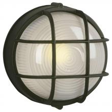 Galaxy Lighting 305012 BLK - Cast Aluminum Marine Light with Guard - Black w/ Frosted Glass