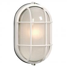 Galaxy Lighting 305013WH 113EB - Outdoor Cast Aluminum Marine Light with Guard - in White finish with Frosted Glass (Wall or Ceiling