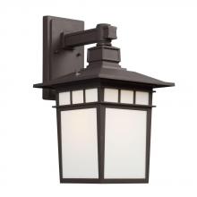 Galaxy Lighting 321970BZ - Outdoor Wall Mount Lantern - in Bronze finish with White Art Glass