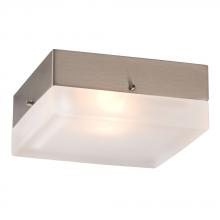 Galaxy Lighting 614571BN-113EB - Square Flush Mount Ceiling Light - in Brushed Nickel finish with Frosted Glass