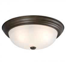 Galaxy Lighting 635033ORB 2EB26 - Flush Mount Ceiling Light - in Oil Rubbed Bronze finish with Marbled Glass