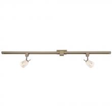Galaxy Lighting 70314-4-2BN/WH - 4' Two Light Halogen Track Kit - Brushed Nickel w/ White Glass