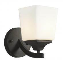 Galaxy Lighting 712801ORB - 1-Light Wall Sconce - Oil Rubbed Bronze with Satin White Glass