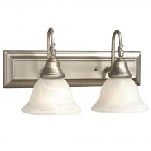 Galaxy Lighting 783002PT - Two Light Vanity - Pewter w/ Frosted Alabaster Glass