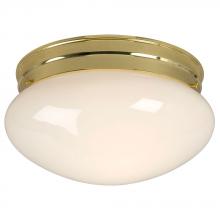 Galaxy Lighting 810210PB PL13 - Utility Flush Mount Ceiling Light - in Polished Brass finish with White Glass