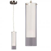 Galaxy Lighting ES915370BN/WH - Mini Pendant - in Brushed Nickel finish with Satin White Inner Glass & Clear Outer Glass