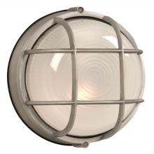 Galaxy Lighting ES305012SA - Outdoor Cast Aluminum Marine Light with Guard - in Satin Aluminum finish with Frosted Glass (Wall or