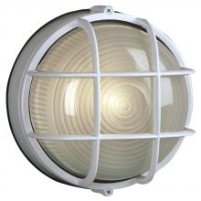 Galaxy Lighting ES305012WH - Outdoor Cast Aluminum Marine Light with Guard - in White finish with Frosted Glass (Wall or Ceiling