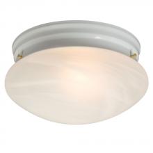 Galaxy Lighting ES810310WH - Utility Flush Mount Ceiling Light - in White finish with Marbled Glass