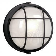 Galaxy Lighting L305011BK010A1 - LED Outdoor Cast Aluminum Marine Light with Guard - in Black finish with Frosted Glass (Wall or Ceil