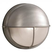 Galaxy Lighting L305561SA010A1 - LED Outdoor Cast Aluminum Wall Mount Marine Light with Hood - in Satin Aluminum finish with Frosted