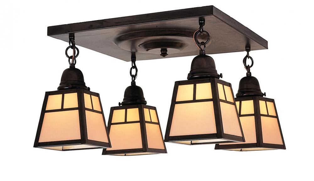 a-line shade 4 light ceiling mount without overlay (empty)