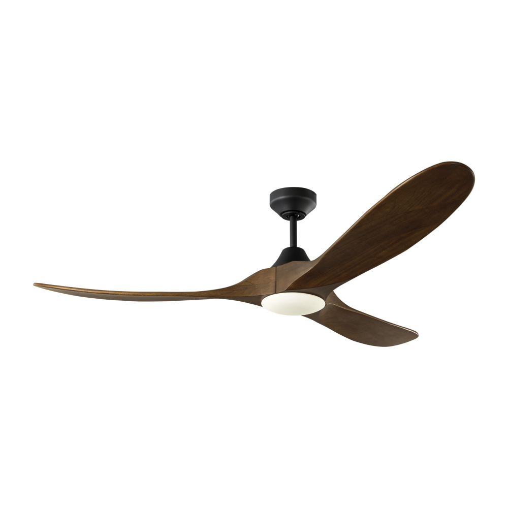 Maverick Smart 60 LED Ceiling Fan in Midnight Black with Dark Walnut Blades and Light Kit