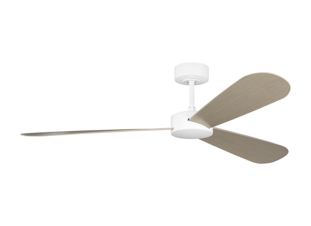 Paddle Smart 60 Ceiling Fan in Matte White with White Cerused Oak Blades