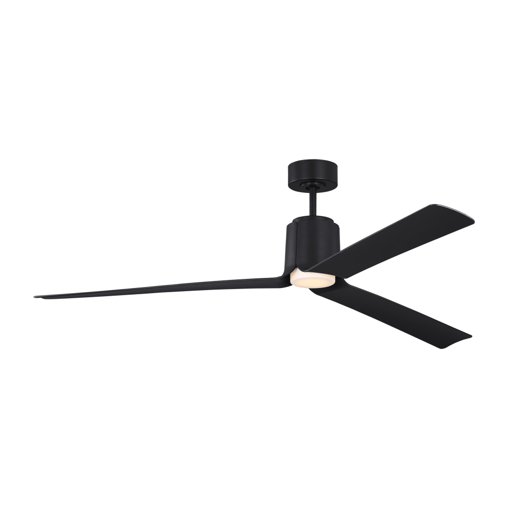 Peel Smart 66 LED Ceiling Fan in Midnight Black with Midnight Black Blades and Light Kit