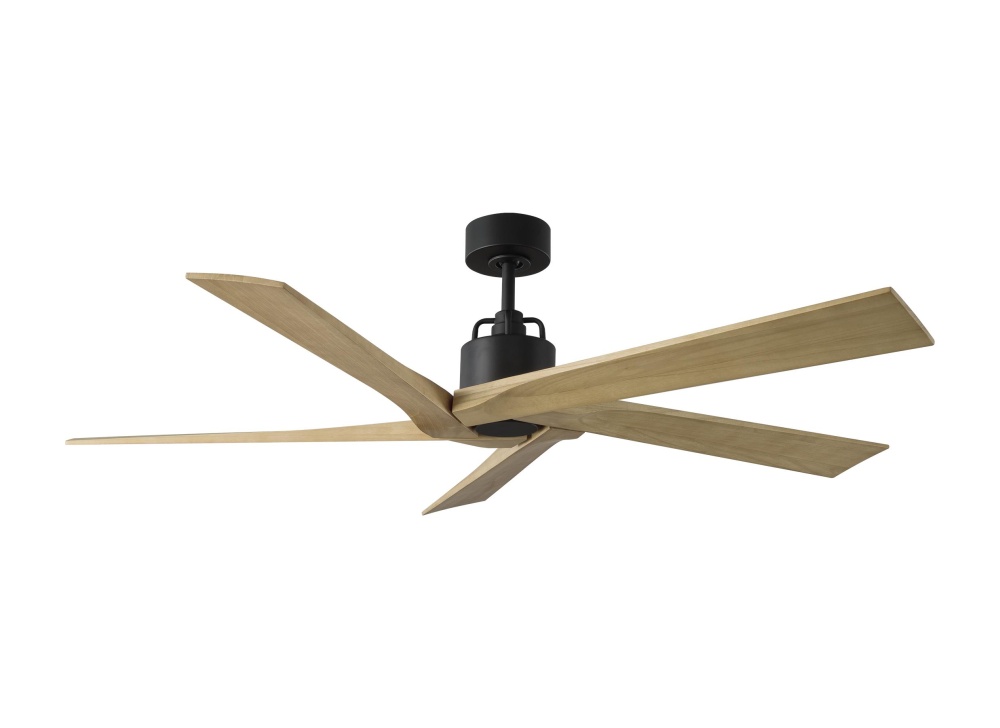 Aspen 56 Ceiling Fan in Midnight Black with Natural Honey Blades