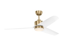 Visual Comfort & Co. Fan Collection 3CGR56SBD - Colgin 56 LED Ceiling Fan in Satin Brass with Matte White Blades and Light Kit